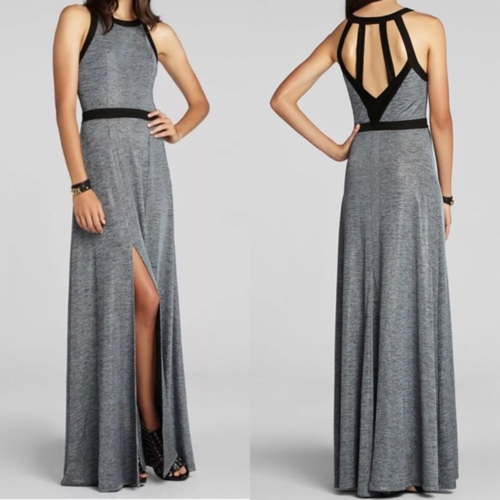 BCBGeneration Silver and Black Shimmer maxi